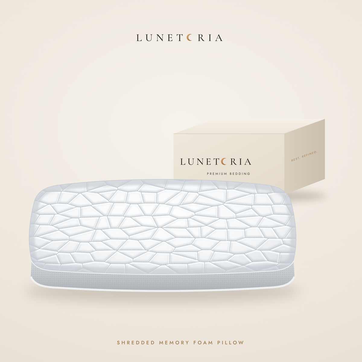 Lunetoria adjustable shredded memory foam pillow with gift box